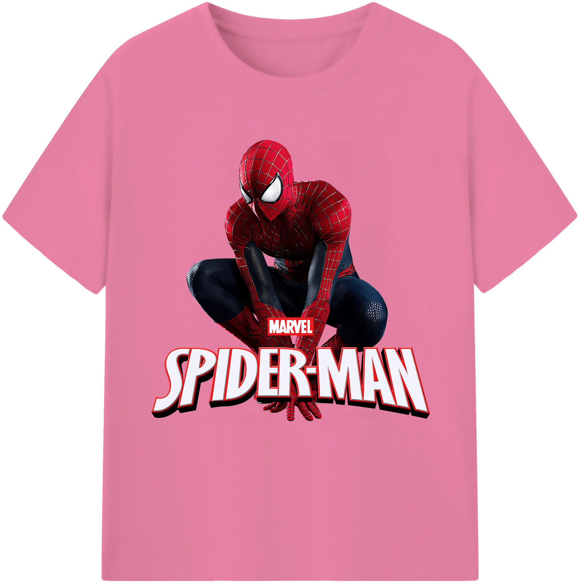 （画像用） Spider Man スパイダーマン 綿100％半袖Tシャツ（フロントプリント）